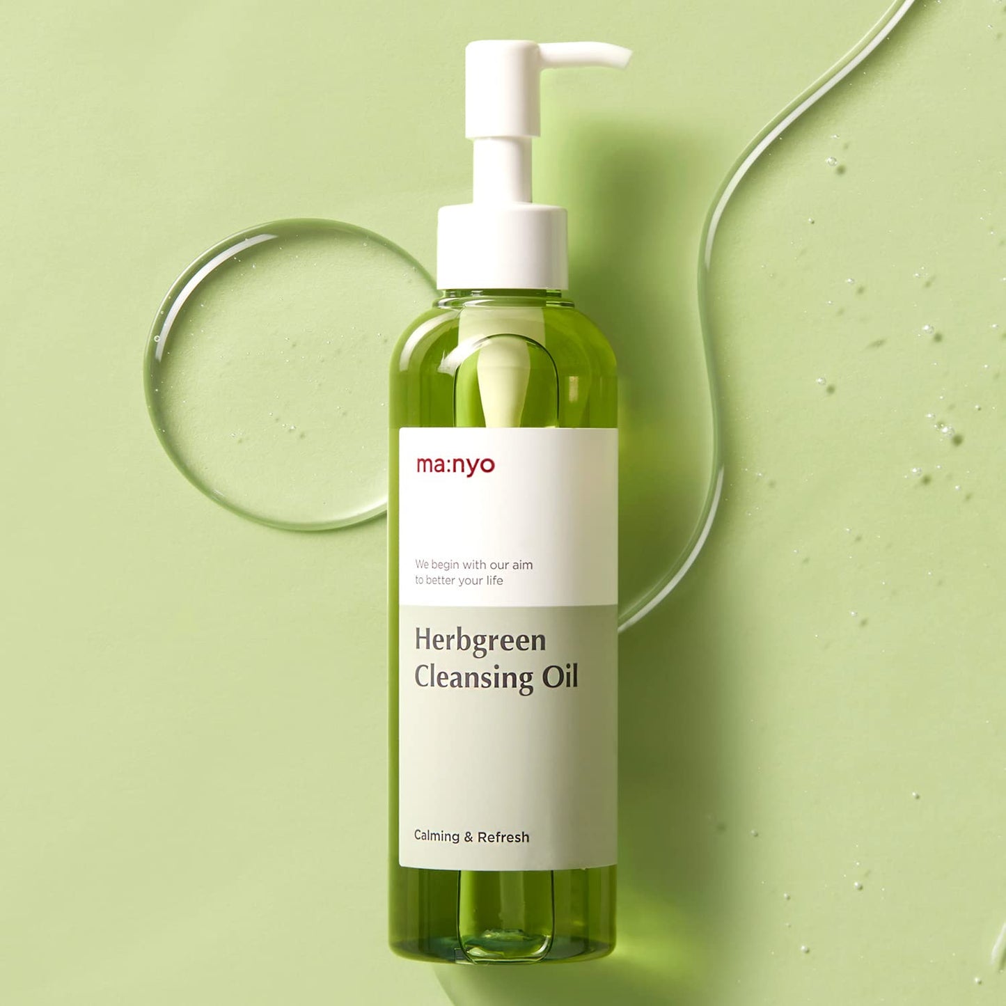 ma:nyo Herbgreen Cleansing Oil 200ml - peaux sensibles