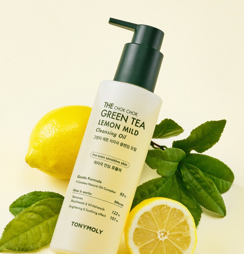 TONYMOLY The Chok Chok Green Tea Lemon Mild Cleansing Oil 200ml - peaux sensibles